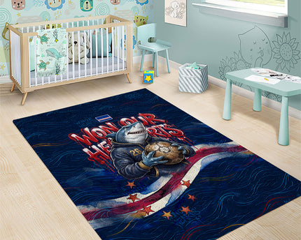 Cape Verde World Football 2026 Area Rug Blue Sharks Won Our Hearts - Oil Paint Style