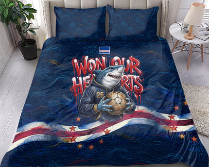 Cape Verde World Football 2026 Bedding Set Blue Sharks Won Our Hearts - Oil Paint Style