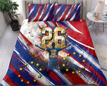 Cape Verde Football 2026 Bedding Set Won Our Hearts Blue Sharks Soccer Player