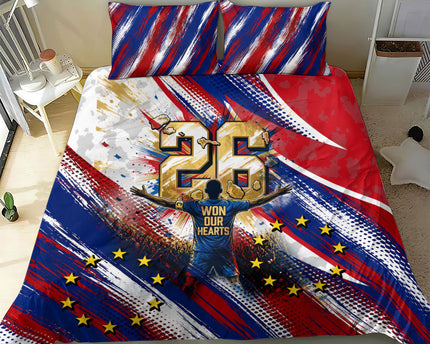 Cape Verde Football 2026 Bedding Set Won Our Hearts Blue Sharks Soccer Player