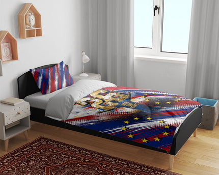 Cape Verde Football 2026 Bedding Set Won Our Hearts Blue Sharks Soccer Player