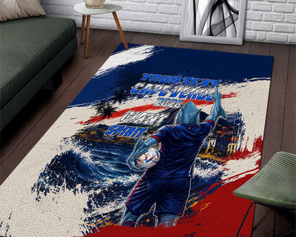 Personalized Cape Verde Blue Sharks Area Rug Giant Spirit African Football 2026 Mascot