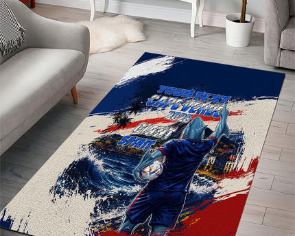 Personalized Cape Verde Blue Sharks Area Rug Giant Spirit African Football 2026 Mascot