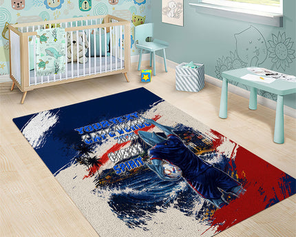 Personalized Cape Verde Blue Sharks Area Rug Giant Spirit African Football 2026 Mascot