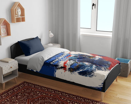 Personalized Cape Verde Blue Sharks Bedding Set Giant Spirit African Football 2026 Mascot