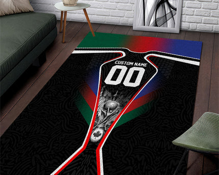 Personalized World Football 2026 Host Nations Area Rug USA Canada Mexico Soccer Trophy