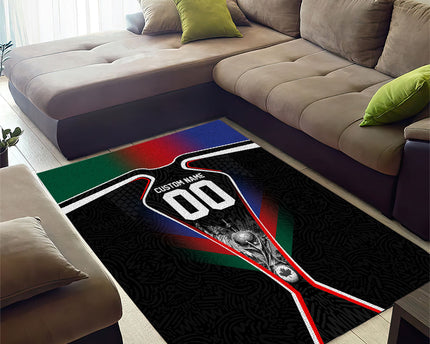 Personalized World Football 2026 Host Nations Area Rug USA Canada Mexico Soccer Trophy