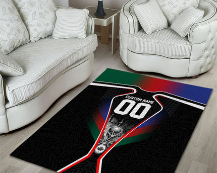 Personalized World Football 2026 Host Nations Area Rug USA Canada Mexico Soccer Trophy