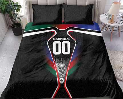 Personalized World Football 2026 Host Nations Bedding Set USA Canada Mexico Soccer Trophy