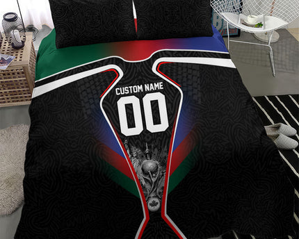 Personalized World Football 2026 Host Nations Bedding Set USA Canada Mexico Soccer Trophy