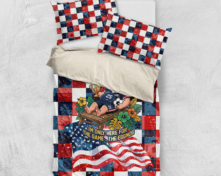 USA Soccer Summer Christmas In July Bedding Set Summer Santa World Football
