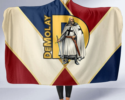 Jacques De Molay Hooded Blanket Crusader Knight Retro Virtues Seven Precepts