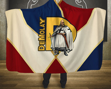 Jacques De Molay Hooded Blanket Crusader Knight Retro Virtues Seven Precepts