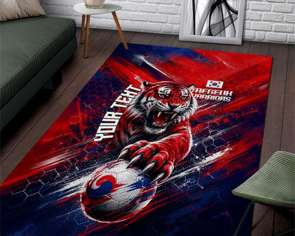 Personalized Taegeuk Warriors Korean Tiger Football Area Rug South Korean Tiger Soccer Ball Flag