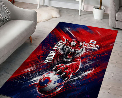 Personalized Taegeuk Warriors Korean Tiger Football Area Rug South Korean Tiger Soccer Ball Flag