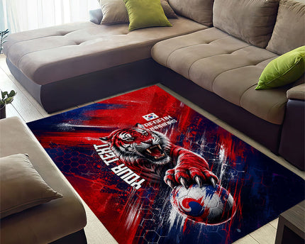 Personalized Taegeuk Warriors Korean Tiger Football Area Rug South Korean Tiger Soccer Ball Flag