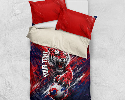 Personalized Taegeuk Warriors Korean Tiger Football Bedding Set South Korean Tiger Soccer Ball Flag