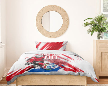 Personalized South Korea White Tiger Soccer Bedding Set Fierce Football Mascot Korean Flag