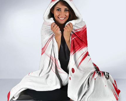 Personalized South Korea White Tiger Soccer Hooded Blanket Fierce Football Mascot Korean Flag