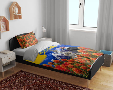 Ecuador Independence Day Bedding Set Patriotic Andean Condor Monument And Mountain