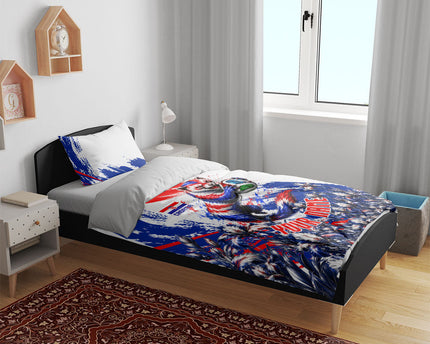 Personalized Croatia Marten Soccer Bedding Set Croatian Flag Abstract Brush Stroke