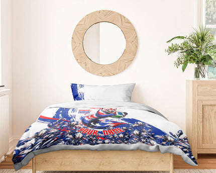 Personalized Croatia Marten Soccer Bedding Set Croatian Flag Abstract Brush Stroke