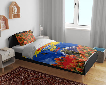 Ecuador Independence Day August 10 Bedding Set Patriotic Heritage Virgin Statue And Soldier