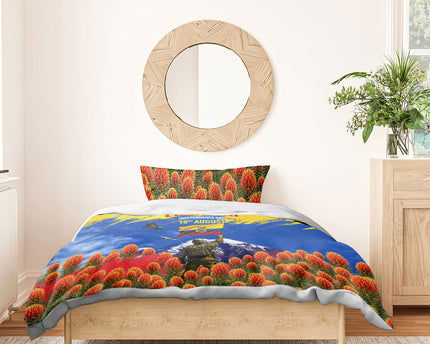 Ecuador Independence Day August 10 Bedding Set Patriotic Heritage Virgin Statue And Soldier