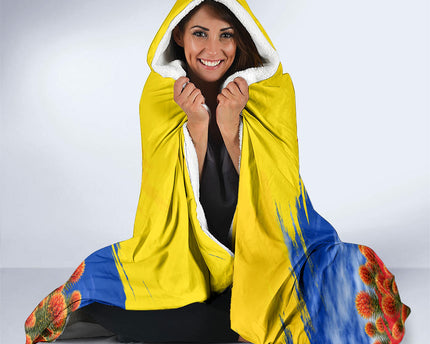 Ecuador Independence Day August 10 Hooded Blanket Patriotic Heritage Virgin Statue And Soldier