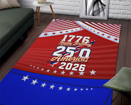 America Turns 250 I Turn 50 Area Rug Patriotic Eagle Flag Birthday Stars Stripes