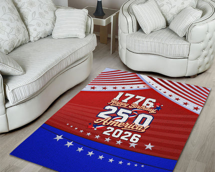 America Turns 250 I Turn 50 Area Rug Patriotic Eagle Flag Birthday Stars Stripes