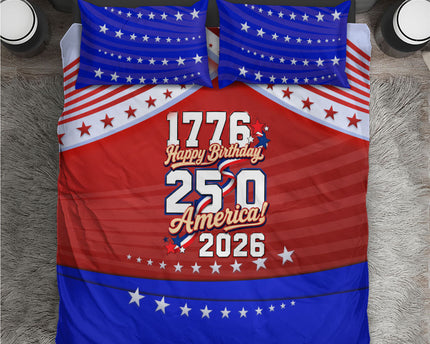 America Turns 250 I Turn 50 Bedding Set Patriotic Eagle Flag Birthday Stars Stripes