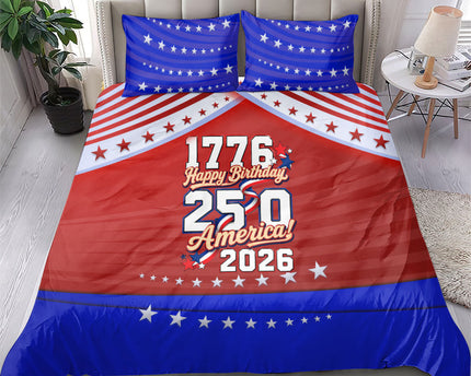America Turns 250 I Turn 50 Bedding Set Patriotic Eagle Flag Birthday Stars Stripes