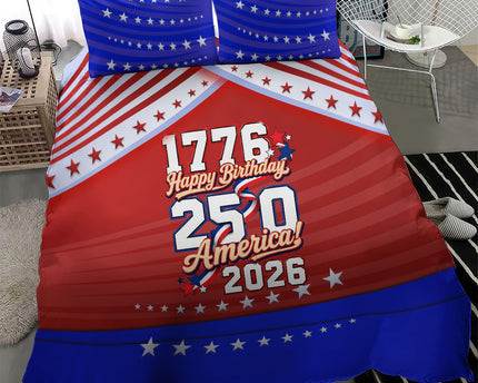 America Turns 250 I Turn 50 Bedding Set Patriotic Eagle Flag Birthday Stars Stripes