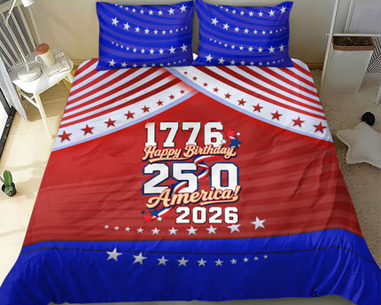 America Turns 250 I Turn 50 Bedding Set Patriotic Eagle Flag Birthday Stars Stripes