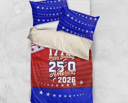 America Turns 250 I Turn 50 Bedding Set Patriotic Eagle Flag Birthday Stars Stripes