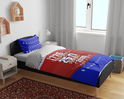 America Turns 250 I Turn 50 Bedding Set Patriotic Eagle Flag Birthday Stars Stripes