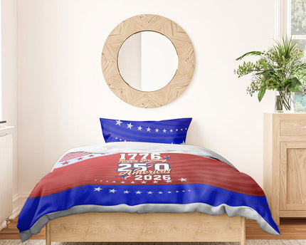 America Turns 250 I Turn 50 Bedding Set Patriotic Eagle Flag Birthday Stars Stripes