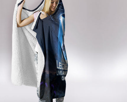 Scotland Kelpies And Unicorn UFO Hooded Blanket Sci-Fi Alien Abduction And Magic Legends