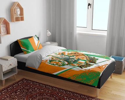 Personalized Ivory Coast Football Bedding Set African Elephant Trophy