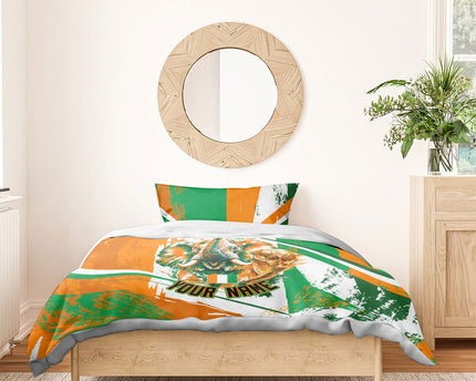 Personalized Ivory Coast Football Bedding Set African Elephant Trophy