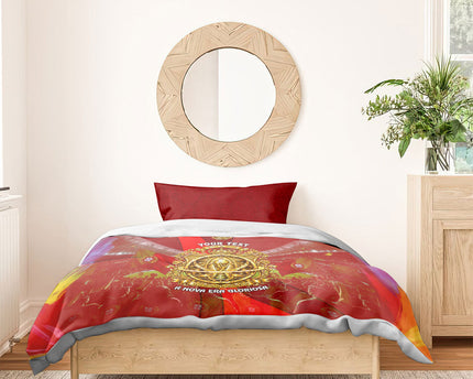 Custom Portugal Football World Champions 2026 Bedding Set Golden Shield Crown Crest Soccer Trophy