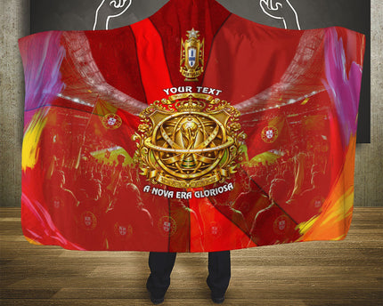 Custom Portugal Football World Champions 2026 Hooded Blanket Golden Shield Crown Crest Soccer Trophy