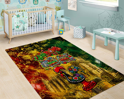 Portugal Football Champions 2026 Area Rug Urban Graffiti Street Art Galo De Barcelos