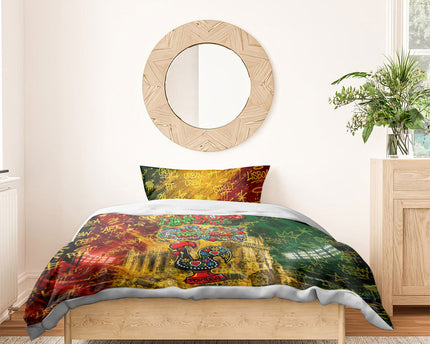 Portugal Football Champions 2026 Bedding Set Urban Graffiti Street Art Galo De Barcelos