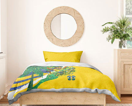 Brazil Football World Champions 2026 Bedding Set Brasil Futebol - Jaguar Mascot - Vibrant Carnival Style