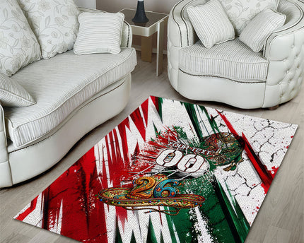 Personalized Mexico Football Ganadores Area Rug Aztec Jaguar Cultural Heritage Soccer Art
