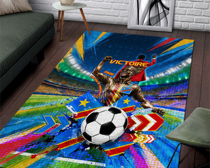 DR Congo Patrice Lumumba Area Rug Kinshasa Stadium Flag - King Of Kinshasa Football