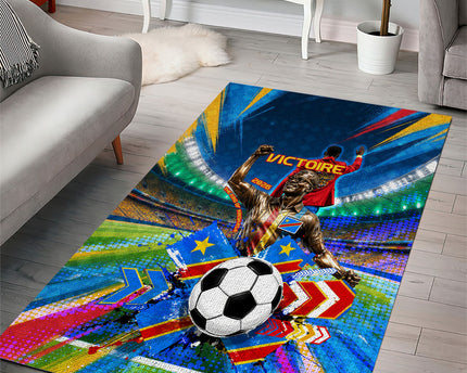 DR Congo Patrice Lumumba Area Rug Kinshasa Stadium Flag - King Of Kinshasa Football