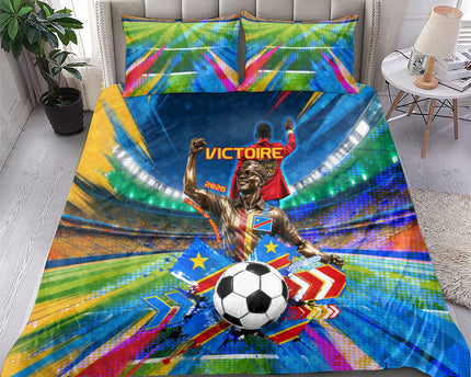 DR Congo Patrice Lumumba Bedding Set Kinshasa Stadium Flag - King Of Kinshasa Football
